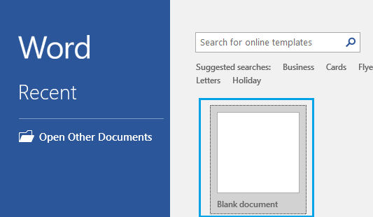 blank document